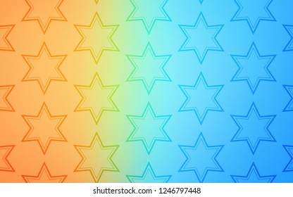 Light Blue, Red vector cover with small and big stars. Shining colored illustration with stars. Smart design for your business advert.