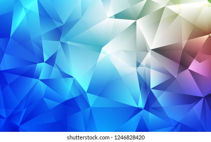 Light Blue, Red vector cover in polygonal style. Decorative design in abstract style with triangles. Smart design for your business advert.