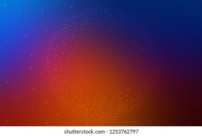 Light Blue, Red vector cover with astronomical stars. Glitter abstract illustration with colorful cosmic stars. Best design for your ad, poster, banner.