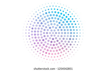 Light Blue, Red vector cover with set of hexagons. Illustration of colored hexagons on white surface. Pattern can for your ad, booklets.
