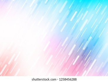 Light Blue, Red vector cover with long lines. Lines on blurred abstract background with gradient. The template can be used as a background.