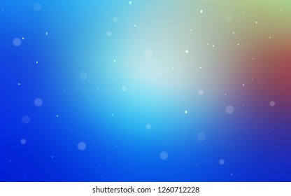 Light Blue, Red vector cover with spots. Glitter abstract illustration with blurred drops of rain. Pattern can be used for ads, leaflets.