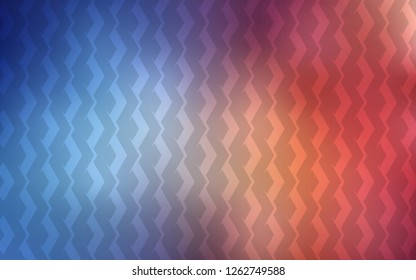 Light Blue, Red vector cover with stright stripes. Lines on blurred abstract background with gradient. Template for your beautiful backgrounds.
