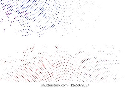 Light Blue, Red vector cover with spots. Glitter abstract illustration with blurred drops of rain. Template for your brand book.