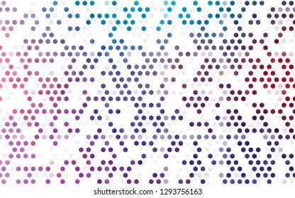 Light Blue, Red vector cover with set of hexagons. Abstract illustration with colorful hexagons. Pattern can be used for landing pages.