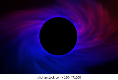 Light Blue, Red vector cover with a black hole, nebula. Colorful illustration of a black hole on a starry backdrop. Black Friday design for ads, commercials.