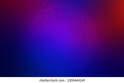 Light Blue, Red vector cover with astronomical stars. Blurred decorative design in simple style with galaxy stars. Pattern for futuristic ad, booklets.