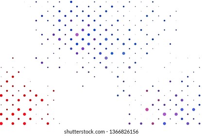 Light Blue, Red vector cover with spots. Illustration with set of shining colorful abstract circles. Pattern for ads, booklets.