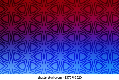 Light Blue, Red vector cover with small and big stars. Glitter abstract illustration with colored stars. Smart design for your business advert.