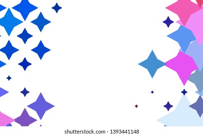 Light Blue, Red vector cover with small and big stars. Blurred decorative design in simple style with stars. Best design for your ad, poster, banner.
