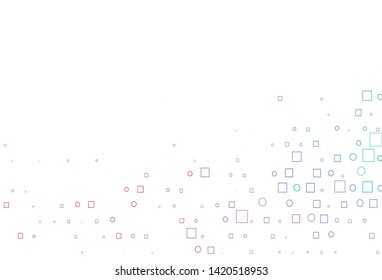 Light Blue, Red vector cover with circles, cubes. Glitter abstract illustration with cubes, circles. Pattern for beautiful websites.