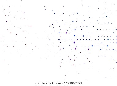 Light Blue, Red vector cover with symbols of gamble. Colorful gradient with signs of hearts, spades, clubs, diamonds. Pattern for ads of parties, events in Vegas.