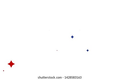 Light Blue, Red vector cover with small and big stars. Glitter abstract illustration with colored stars. Smart design for your business advert.