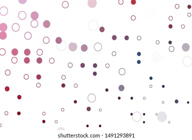 Light Blue, Red vector cover with spots. Glitter abstract illustration with blurred drops of rain. Pattern for ads, leaflets.