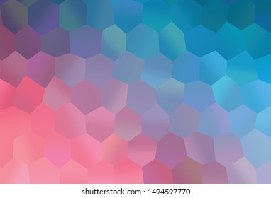 Light Blue, Red vector cover with set of hexagons. Simple background with colorful hexagons. Beautiful design for your business advert.