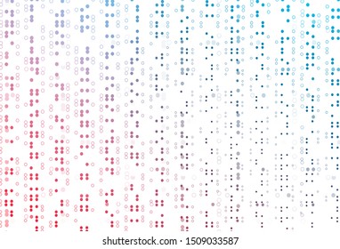 Light Blue, Red vector cover with spots. Abstract illustration with colored bubbles in nature style. Pattern of water, rain drops.