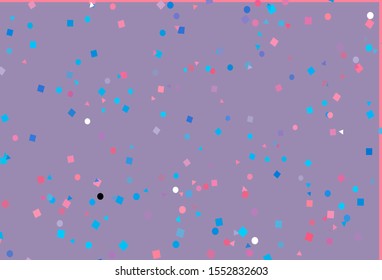 Light Blue, Red vector cover in polygonal style with circles. Circles, lines, rhombus with colorful gradient. Smart design for your business advert.