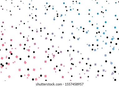 Light Blue, Red vector cover in polygonal style with circles. Decorative design in abstract style with lines, dots, cubes. Modern template for your landing page.