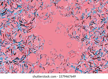 Light Blue, Red vector cover with spots. Abstract illustration with colored bubbles in nature style. Pattern of water, rain drops.