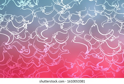 Light Blue, Red vector cover with chili peppers. Beautiful colored illustration with peppers in doodle style. Pattern for ads of breakfast, lunch, dinner.