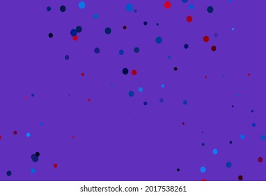 Light Blue, Red vector cover with spots. Illustration with set of shining colorful abstract circles. Pattern of water, rain drops.
