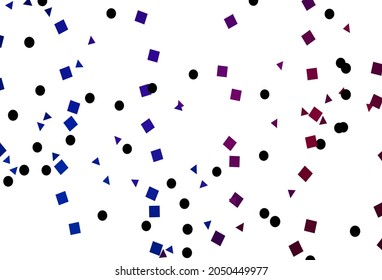Light Blue, Red vector cover in polygonal style with circles. Decorative design in abstract style with lines, dots, cubes. Pattern for commercials.