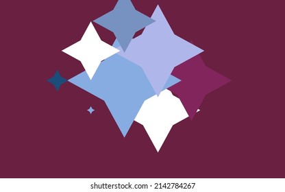 Light Blue, Red vector cover with small and big stars. Modern geometrical abstract illustration with stars. The pattern can be used for new year ad, booklets.