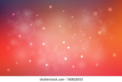 Light Blue, Red vector cover with beautiful snowflakes. Modern geometrical abstract illustration with crystals of ice. The pattern can be used for year new  websites.