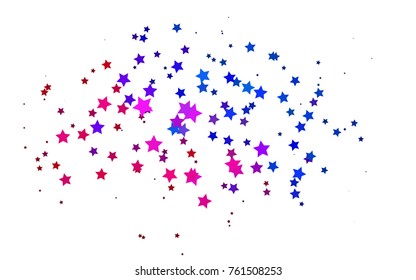 Light Blue, Red vector cover with small and big stars. Blurred decorative design in simple style with stars. Smart design for your business advert.