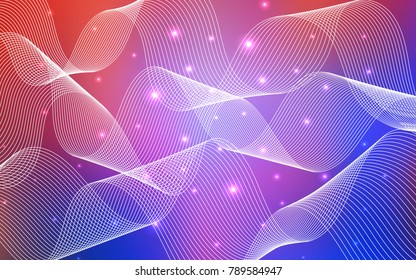 Light Blue, Red vector cover with happy holiday ribbons. Blurred decorative design in anniversary style with confetti. New design for ad, poster, banner of your Party.