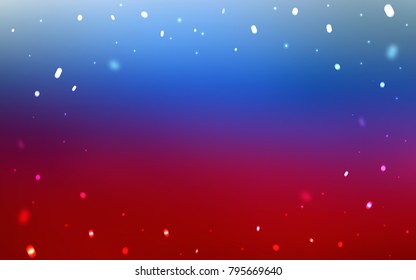 Light Blue, Red vector cover with beautiful snowflakes. Shining colored illustration with snow in christmas style. New year design for your ad, poster, banner.