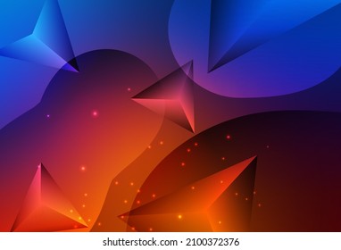 Light Blue, Red vector Decorative design in abstract style with triangle structure. Blurred decorative design in abstract style with bubbles. Modern template for landing page.