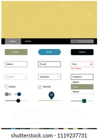 Light Blue, Red vector design ui kit with mosaic, circles. Simple Material Design Kit with colorful triangles, circles. This sample is for your landing page.