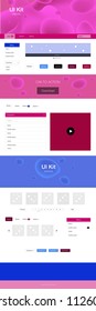 Light Blue, Red vector design ui kit with curved circles. Modern gradient abstract illustration with bandy lines. This template you can use for landing pages.