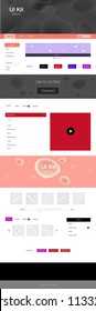 Light Blue, Red vector design ui kit with curved circles. Colorful abstract illustration with gradient lines. This sample is for your website.