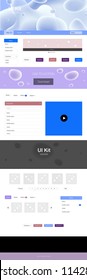 Light Blue, Red vector design ui kit with curved circles. Glitter abstract illustration with blurred bubble shapes.. Beautiful layout for websites, landing pages.