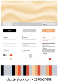 Light Blue, Red vector design ui kit with curved circles. Colorful abstract illustration with gradient lines. This template you can use for websites.