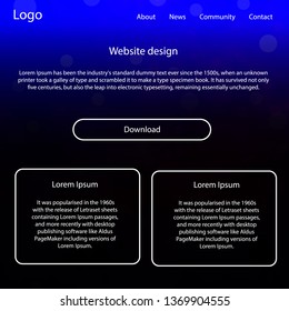 Light Blue, Red vector design ui kit with universe stars. Modern Style guide with colorful gradient sky in its header. Beautiful layout for websites, landing pages.