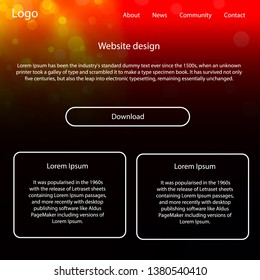 Light Blue, Red vector design ui kit with universe stars. Web ui kit with abstract gradient clouds in its header. Modern template for your landing page.