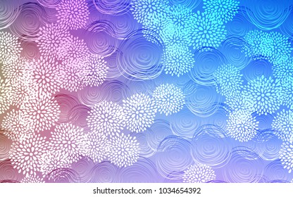 Light Blue, Red vector doodle bright background. Brand-new colored illustration in blurry style with flowers. A completely new template for your business design.