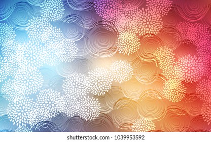 Light Blue, Red vector doodle blurred background. Blurred decorative design in Indian style with flowers. A completely new template for your business design.