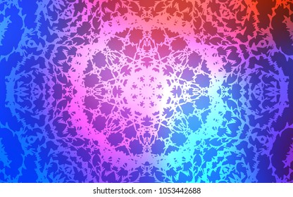 Light Blue, Red vector doodle bright background. A vague abstract illustration with doodles drawn by child in Indian style. Brand-new style for your business design.