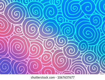 Light Blue, Red vector doodle blurred texture. Shining colored illustration with doodles in Zen tangle style. The textured pattern can be used for website.