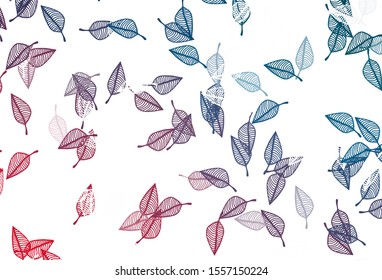Light Blue, Red vector doodle template. Creative illustration in simple style with leaves. The template for background of cell phones.