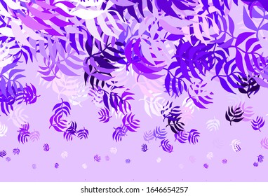 Light Blue, Red vector doodle texture with leaves. Creative illustration in blurred style with leaves. Template for backgrounds of cell phones.