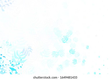 Light Blue, Red vector doodle layout with leaves. An elegant bright illustration with leaves in Natural style. Template for backgrounds of cell phones.