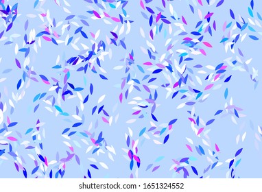 Hellblau, rote Vektorillustration doodle Textur mit Blättern. Farbige abstrakte Illustration mit Blättern im Doodle-Stil. Vorlage für Hintergründe von Mobiltelefonen.