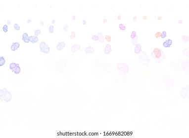 Light Blue, Red vector doodle background with flowers. An elegant bright illustration with flowers. Doodle design for your web site.