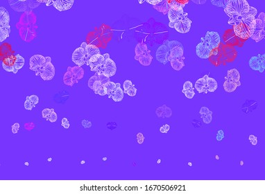 Light Blue, Red vector doodle backdrop with flowers. Glitter abstract illustration with flowers. Pattern for heads of websites, designs.