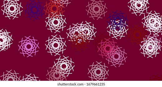 Light Blue, Red vector doodle pattern with flowers. Gradient colorful abstract flowers on simple background. Best design for your business.